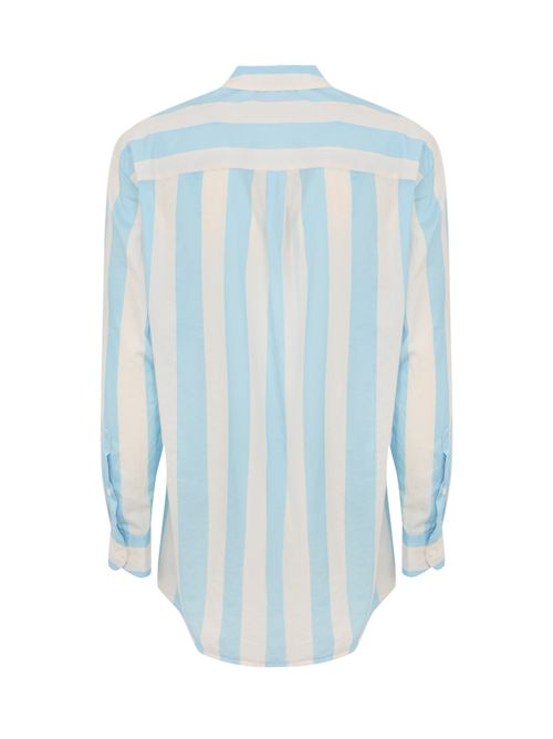 Camicia Brigitte in cotone a righe con ricamo Ibiza Mc2 Saint Barth | BRIGITTE04188H COTTON STRIPES POP V 31